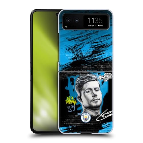 Head Case Designs Officially Licensed Manchester City Man City FC Kevin De Bruyne Graffiti Collection by Murwalls Hard Back Case Compatible with Motorola Razr 40 / Razr 2023