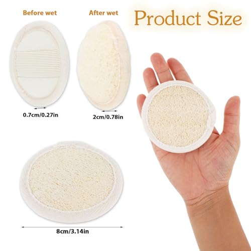 cobee 6 PCS Exfoliating Loofah Sponge Pad Scrubber, Natural Luffa Face Body Scrub Pad Cleaning Makeup Loofa Brush for Women Men Bath Spa Shower - Image 7