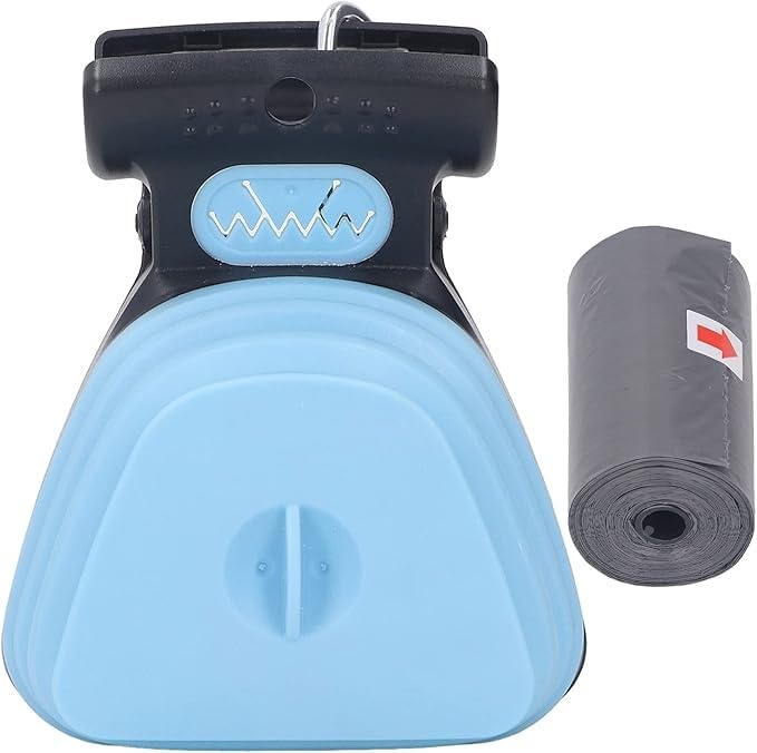 Genérico Recogedor Plegable para Mascotas con Bolsa Incluida, Color Azul