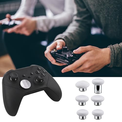 Image of 6 in 1 Metal Thumbsticks Replacement for Xbox Elite Series 2 Controllers, Thumbsticks for Elite Series 2 Core Controllers, Elite Series 2 Controller Replacement Thumbsticks (White)
