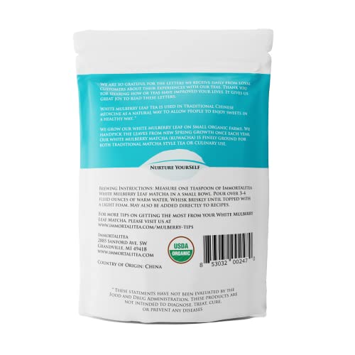 White Mulberry Matcha Green Tea Powder – Herbal Tea Powder – Caffeine-Free - 3.5 Ounce #TOP1