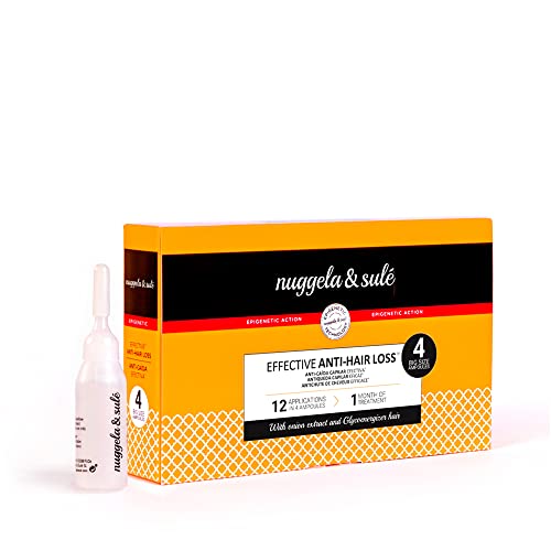 Ampollas Anti-Caída de Nuggela & Sulé con Extracto de Cebolla Roja. Fortalece y Frena la caída del cabello. Efecto Rápido. Uso Fácil. 4 x 10ml Tratamiento para 4 semanas