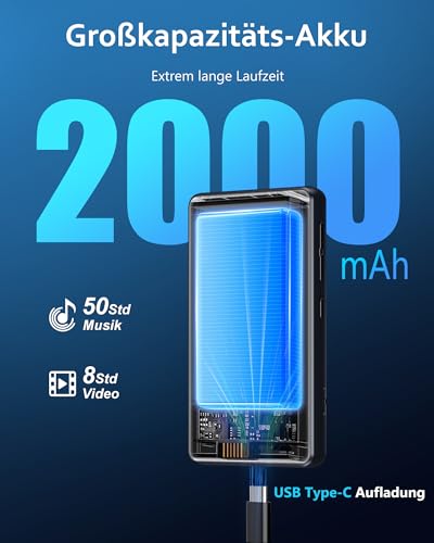 Agxov 144GB Lettore MP3 Con Wi-Fi & Bluetooth, 4,02 Pollici Touchscreen MP4 Player, Lettore Musicale Android Con Spotify, Amazon Music, Deezer, Radio Fm, Registratore Vocale, E-Book Reader, Nero - 7