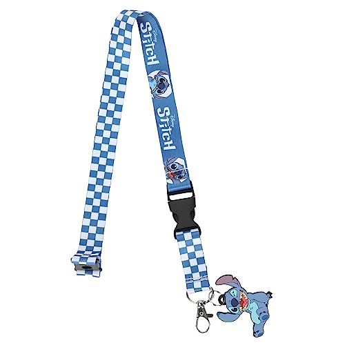 Bioworld Stitch 56 cm niebiesko-biała smycz w kratkę, Wielobarwny, OSFA