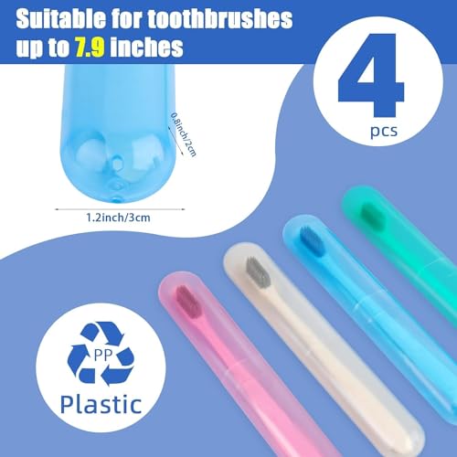 Image of JIALTO Travelling Toothbrush Holder | Portable Hiking Camping Travel Toothbrush & Toothpaste Holder Bathroom Organizer | (4 Pcs Multicolor)