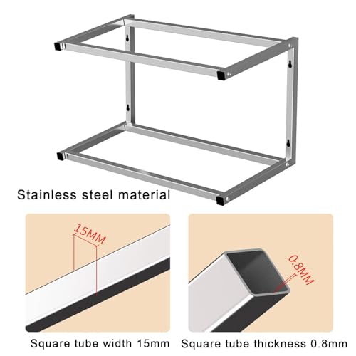 Dispenser per pizza, in acciaio inox, da parete, con coperchio e mestolo, ideale per salse, condimenti e insalate, perfetto per cucine e ristoranti