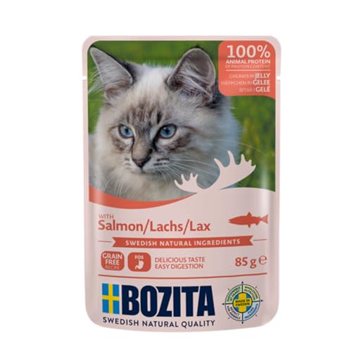BOZITA Cibo Umido per Gatti con Salmone, 12 x 85 g