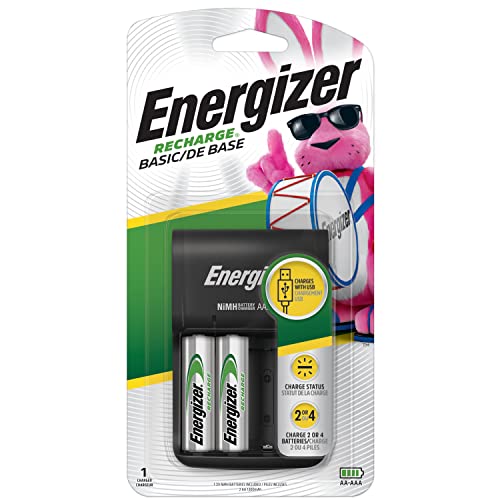 Energizer Recharge Basic Battery Charger, Versatile Rechargeable AAA and Rechargeable AA Batteries Charger, 2 AA Batteries Included, Charges in 7 Hours - image 9
