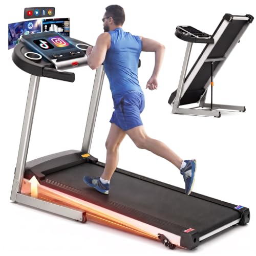 Image of FUNMILY Smart Treadmill with Incline, Foldable Heavy Duty Treadmill with 10 inch HD WiFi Touchscreen, Smart Walking pad with HiFi Speakers, Running Machine Popular Apps & Interactive Entertainment