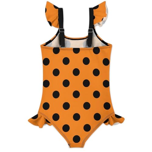 Image of Girls One Piece Swimsuit Polka Dots Ruffles Swimwear Bathing Suits 3-12 Years