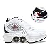 YZJYB Deformación Patines De Ruedas Multifuncional Zapatos Parkour De Cuatro Ruedas Adulto Niño Ajustable Patines De Doble Fila,Deportes Al Aire Libre Mejor Elección,41