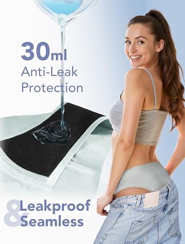 Period Underwear for Women Seamless Leakproof Bikini Regular Absorbency Period Panties 5 Pack2