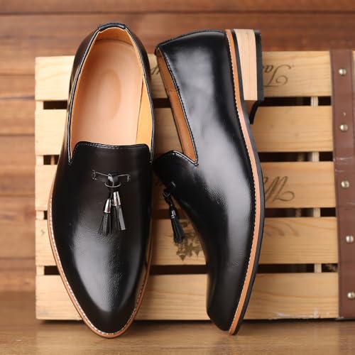 Luxury Italian-Style Leather Loafers with Tassel Decoration, Flexible Rubber Outsole for Smart Casual Attire and Business Travel3