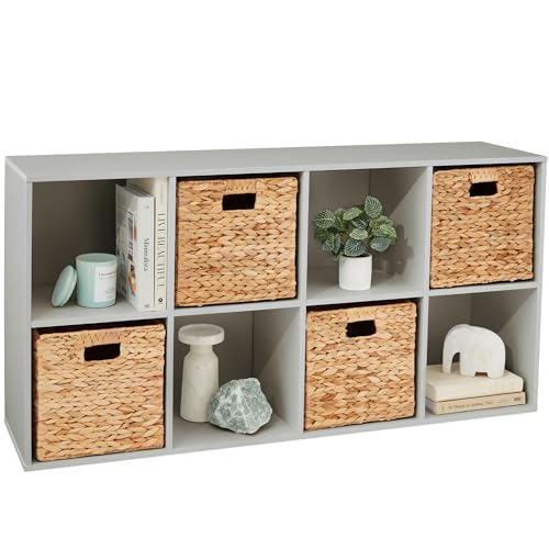 Image of Best Choice Products Kids Bookcase 8-Cube Storage Organizer, 13.5in Shelf Opening, Bookshelf, Toy Storage, Customizable w/ 3 Removable Back Panels – Gray