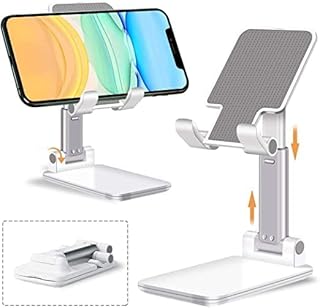 BLAXSTOC DC-787 Foldable Mobile Tabletop Stand Adjustable Phone Holder and iPad Stand & For Bed , Table, Office, Video Rec Price In India