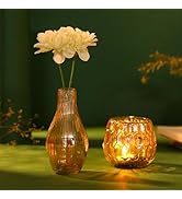 Gleevers Diwali Gift Pack |Diwali Gift Pack of 2 with Glass Tea Light Holder & Glass Vase | Diwal...