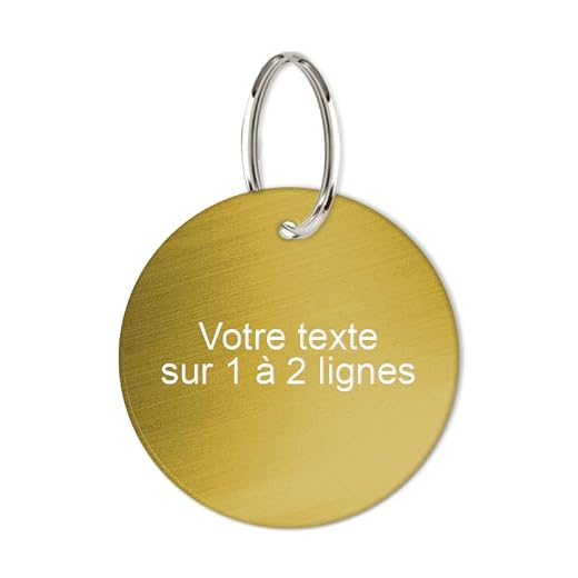 Mygoodprice Médaille Ronde pour chien chat et animaux gravée personnalisée en alu Or 32mm