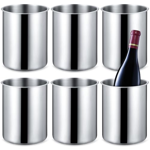 Domensi 6 Pcs Wine Chiller Bucket 750 ML Champagne Bucket Stainless Steel Wine Chillers for Bottles Keeps Cold for Hours Cooler Insulated Champagne Beer Ice Bucket
