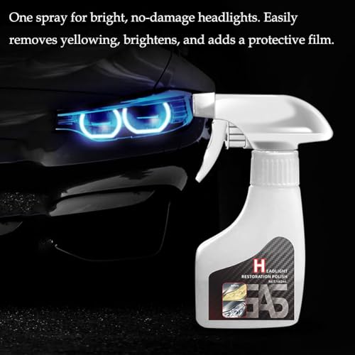 Headlight Restoration,Headlight Cleaner,Car Light Polisher Cleaning Kits Ceramic Coating Spray Shiny Stuff,Restores Cloudy & Yellowed Headlights (1Set, No Coating)