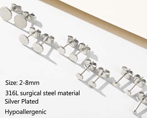 Unisex 6 Pairs Dot Stud Earrings, Surgical Steel Gold Plated Black Tiny Flat Disc Stud Earrings for Women Men2