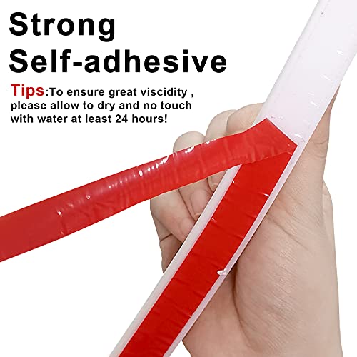 image for Mingting 39 Inch Collapsible Shower Threshold Water Dam Barrier,Silico