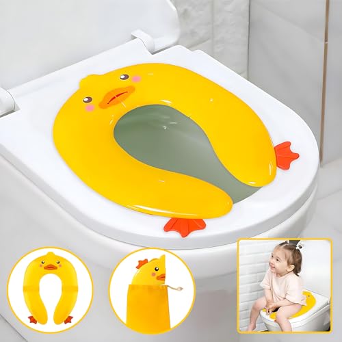 La Mejor Recopilación de Alfombrillas infantiles para baño para comprar online. 41 2 PCS Asiento De Inodoro NiñOs, asiento de inodoro de viaje reutilizable, asiento de inodoro plegable para niños para entrenamiento de orinal para niños pequeños