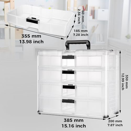 Image of Screw Organizer Small Parts Cabinet Chest, 16-Drawer Hardware Electronics Nuts Bolts Storage Drawers Organization Toolbox Garage Craft Teacher Beads Scrapbook Art Hobby (White)
