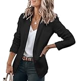 Micticsi Womens Blazers for Work Casual Open Front Long Sleeve Office Black Blazer Jackets with Pock