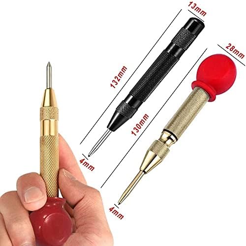 Drill Bits For 4Pcs Automatic Center Hole Punch Spring Loaded Drill Punch Window Spring Punch With Cushion Cap And Adjustable Impact
