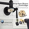 Black Pot Filler, ARCORA Modern Pot Filler Faucet Wall Mount 2 Handle with Double Joint Swing Arms Brass Stove Faucet