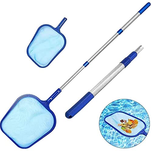 TFUFR Swimming Pool Skimmer Net with Pole, Pool Leaf Cleaning Net with