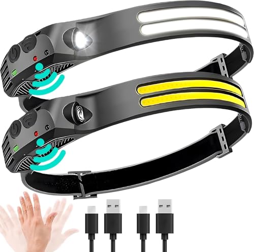 Lampe frontale pour le camping et la randonnée lot de 2 LED