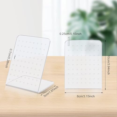 Image of Earrings Holder Acrylic Jewelry Display Rack Stud Earring Organizer for Woman Jewelry (72 Holes transparent pack of 4)