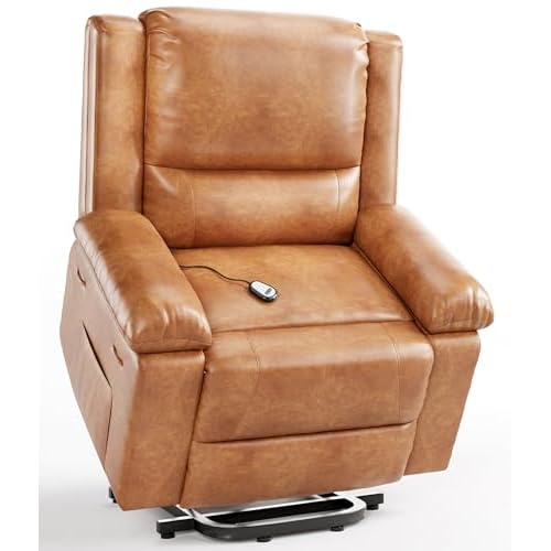 Garvee Power Lift Recliner Chair - Heat and Massage, PU Leather Electric Lift Recliner for Elderly & Mobility Impaired, Adjustable Back and Legs, Heav