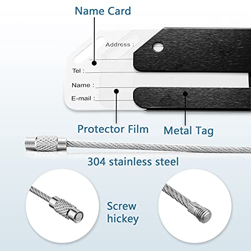 22 Pieces Metal Luggage Tags With Name Id Cards Aluminum Suitcase Labels Card Holders With Stainless Steel Loops Colorful Travel Bag Tags #TOP1