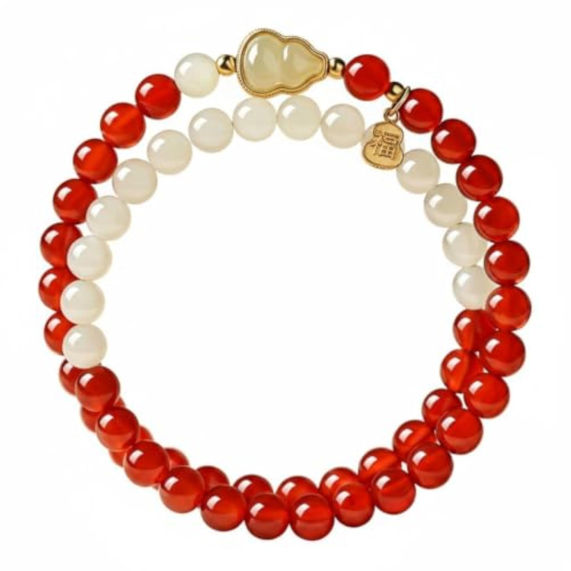 Women's Red Agate Jade Gourd Bracelet Gift Idea