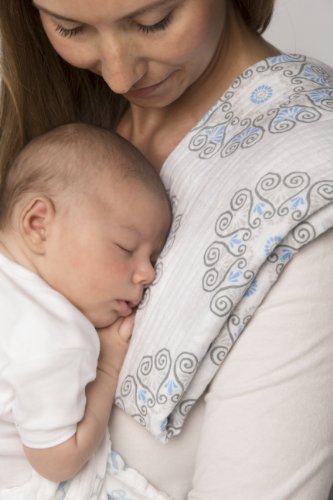 Image of SwaddleDesigns Marquisette Receiving Swaddle Blanket for Baby Boys & Girls, Soft Premium Cotton Muslin, Best Shower Gift, Yellow Medallions, Parent Picks Award Winner