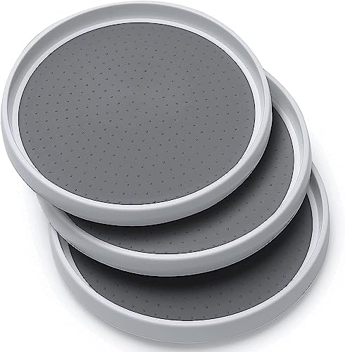 Lawei 3 Stück Lazy Susan Drehteller Gewürzregal 25,5 cm Pantry Cabinet Organizer Drehbar Gewürzregal Organizer für Gewürze Kondimente Kühlschrank Organizer für Schrank Gewürze Arbeitsfläche
