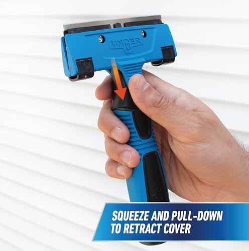 Image of Unger Professional Connect and Clean 4 inch All-Purpose Scraper, Window, Glass, and Floor Scraping Tool Supplies, Adhesive Removal, Gum, Stickers, Paint Removal, Dual-Sided Blade (Pack of 10)