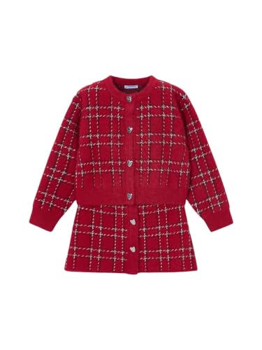 Mayoral Conjunto Falda Tricot Pelo Niña Rojo Acabado Premium en Punto