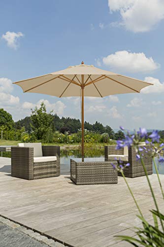 Sonnenschirm Holz Schneider Malaga 300 cm rund aus Aluminium und Stahl