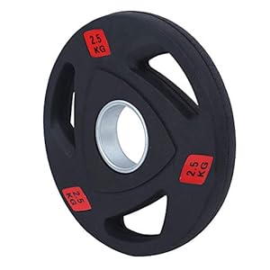 Xinwoer Non?Slip Durable Three Holes Hand Barbell Slice, 2.5KG/ 5KG/ 10KG/ 15KG/ 20KG Weight Lifting Piece, Black Gym Fitness Equipment(2.5KG)