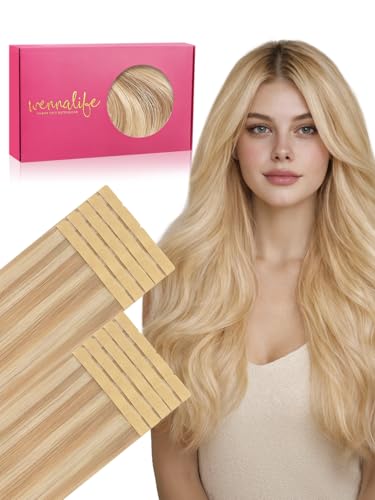 WENNALIFE 3.15 inch Wide Tape in Hair Extensions Human Hair, Tape in Weft
