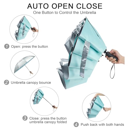 Image of G4Free 62 Inch Large Golf Umbrella Compact Reverse Travel Umbrella 10 Ribs Windproof for Rain Double Canopy Automatic Open Close