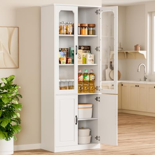White Four-Door China Cabinet