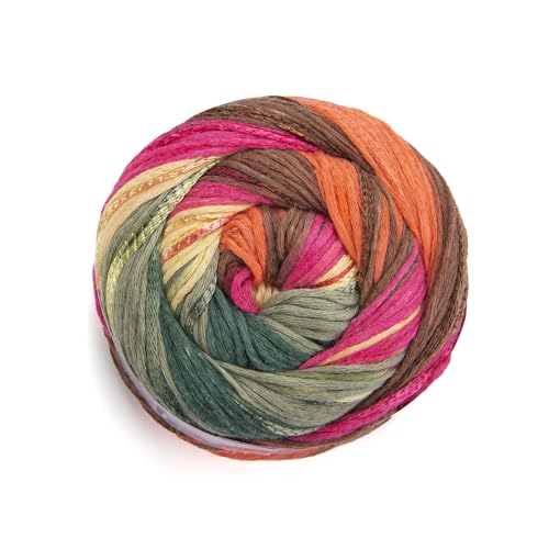 YarnArt Symphony Dream Cotton Yarn -%80 Cotton%20 Viscose Rainbow Multicolor Crochet Knitting Yarn - Suitable for All Blouses, Dresses, Shawls, Bags, Hats - 273 Yards, 3.52 Oz (1 Skein) (3116)