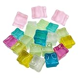 COSMEVIVI 20個 発光フェイクアイスキューブ 高耐久人工氷 蛍光パーティーコスプレ装飾用 写真撮影 ホームバー演出