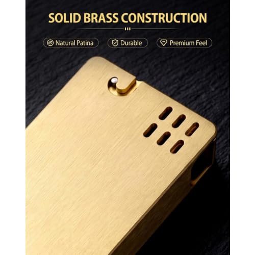 Image of Smoke King Monolith Brass Lighter - Premium Refillable Fluid Lighter (Fuel Not Included)