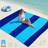 Famstar Beach Blanket Oversized Extra Large 78' X 81',Waterproof Sandproof Beach Blanket 1-7 Adults Lightweight Durable for Travel Camping Hiking Picnic