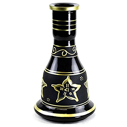 Gstar Convertible Series: 18" 1 Or 2 Hose Hookah Complete Set W/Case - Majestic Glass Vase (Tuscany Black) #TOP2